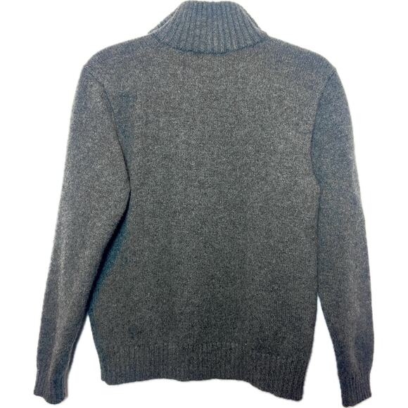 Polo By Ralph Lauren Quarter Zip Sweater Mens M Charcoal 100% Wool Classic - Picture 2 of 8